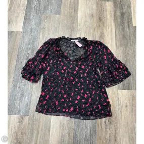 Blouse Designer By Alice   Olivia In Black & Pink, Size: Xs Casual Sweater Flowy Tunic