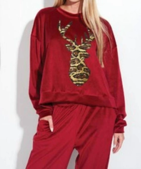 Holiday Reindeer Set In Red Sustainable Manufacturing Skin Friendly Fabric