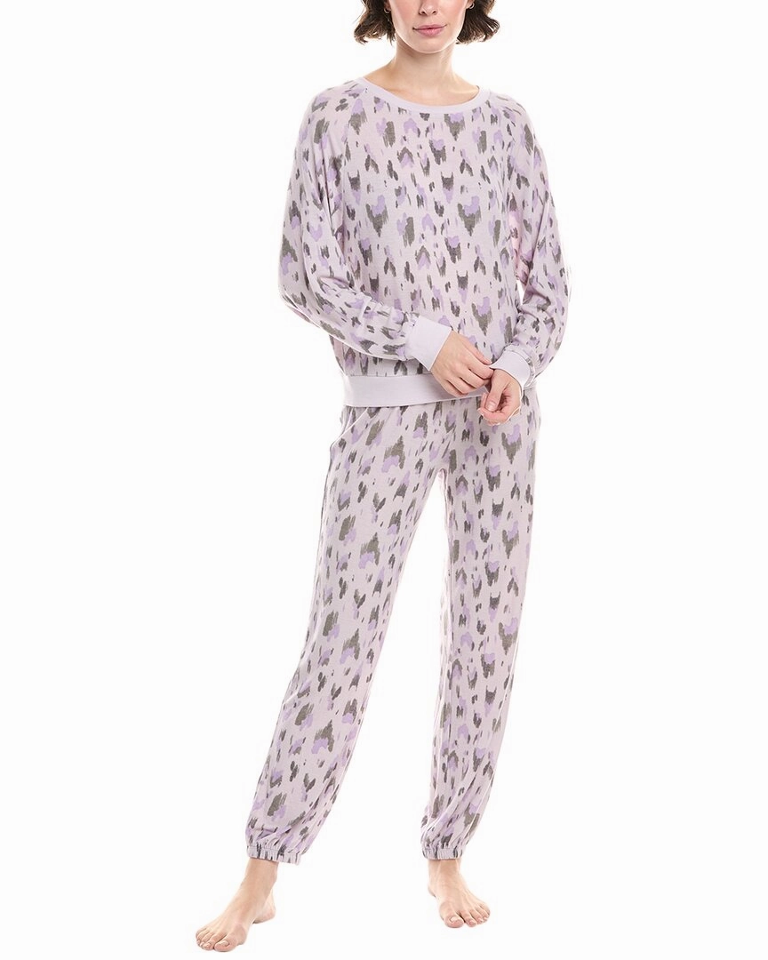Split hem Honeydew 2pc Star Seeker Brushed Jersey Lounge Set