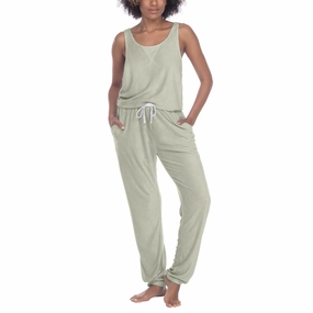 Hidden Stretch Panel Reinforced Seam Durability Honeydew Intimates Just Chillin Jumpsuit