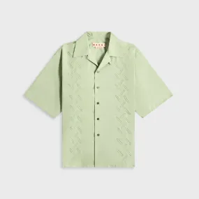 Hooded Neckline Marni Organic Cotton Poplin Bowing Shirt - Linden