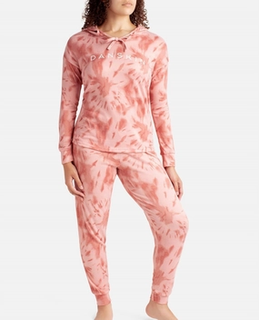 French Terry Hooded Hacci Sleep Set With Jogger In Mesa Sunburst