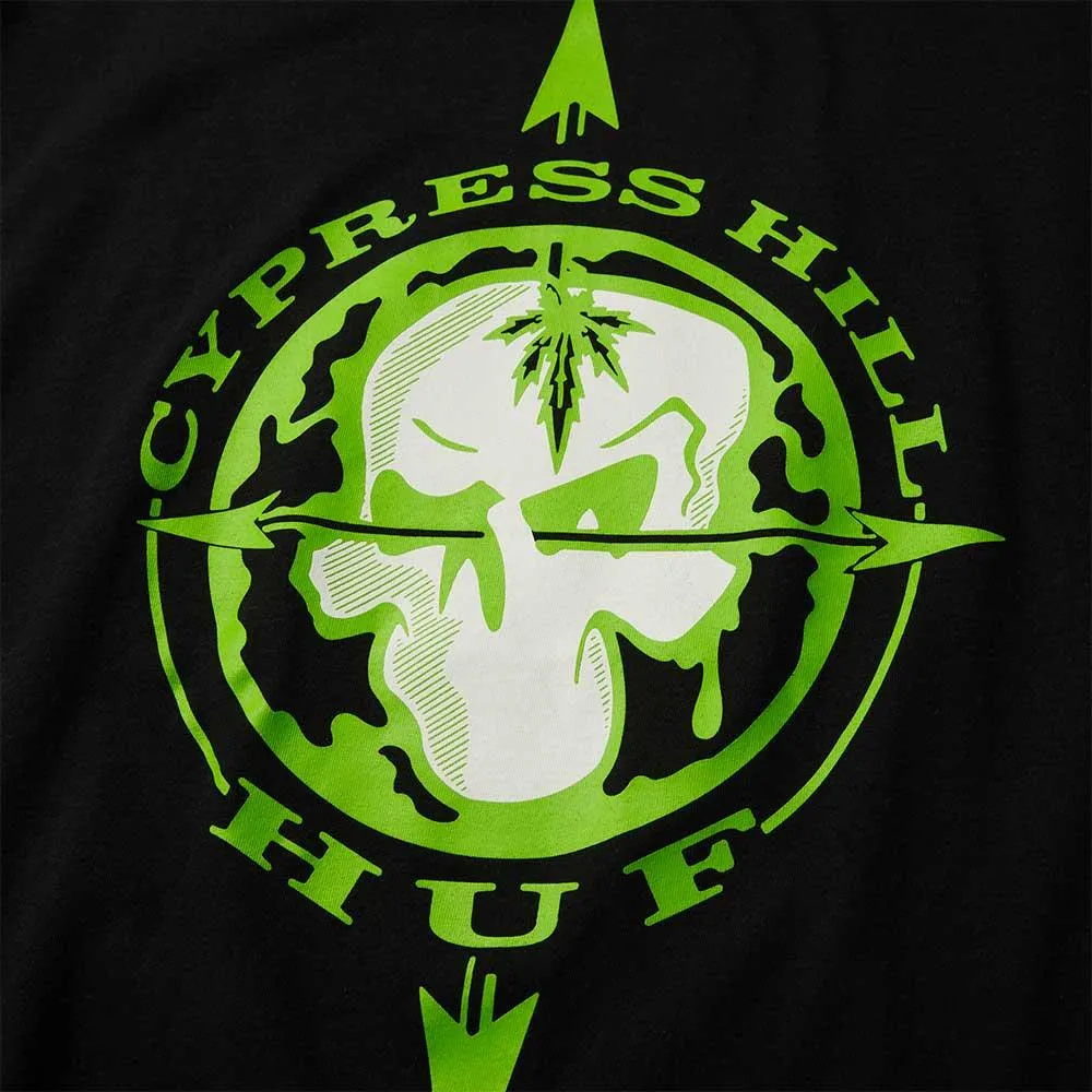 HUF x Cypress Hill Blunted Compass T-shirt - Black Summer Fashion