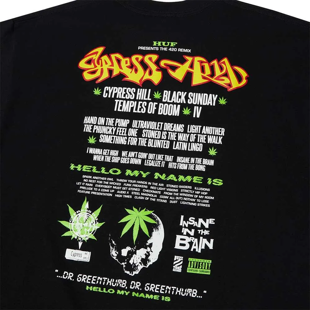 HUF x Cypress Hill Dr Greenthumb T-shirt - Black Easy Layering