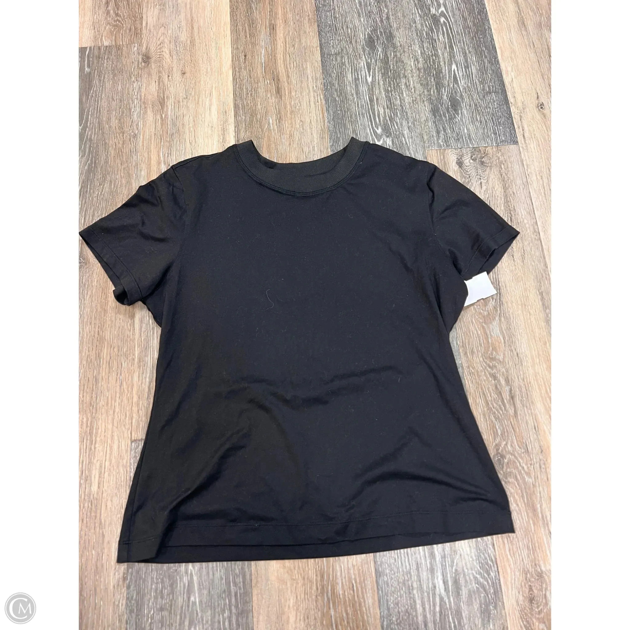 Convertible Neckline Athletic Top Short Sleeve By 7 Diamonds In Black, Size: Xl