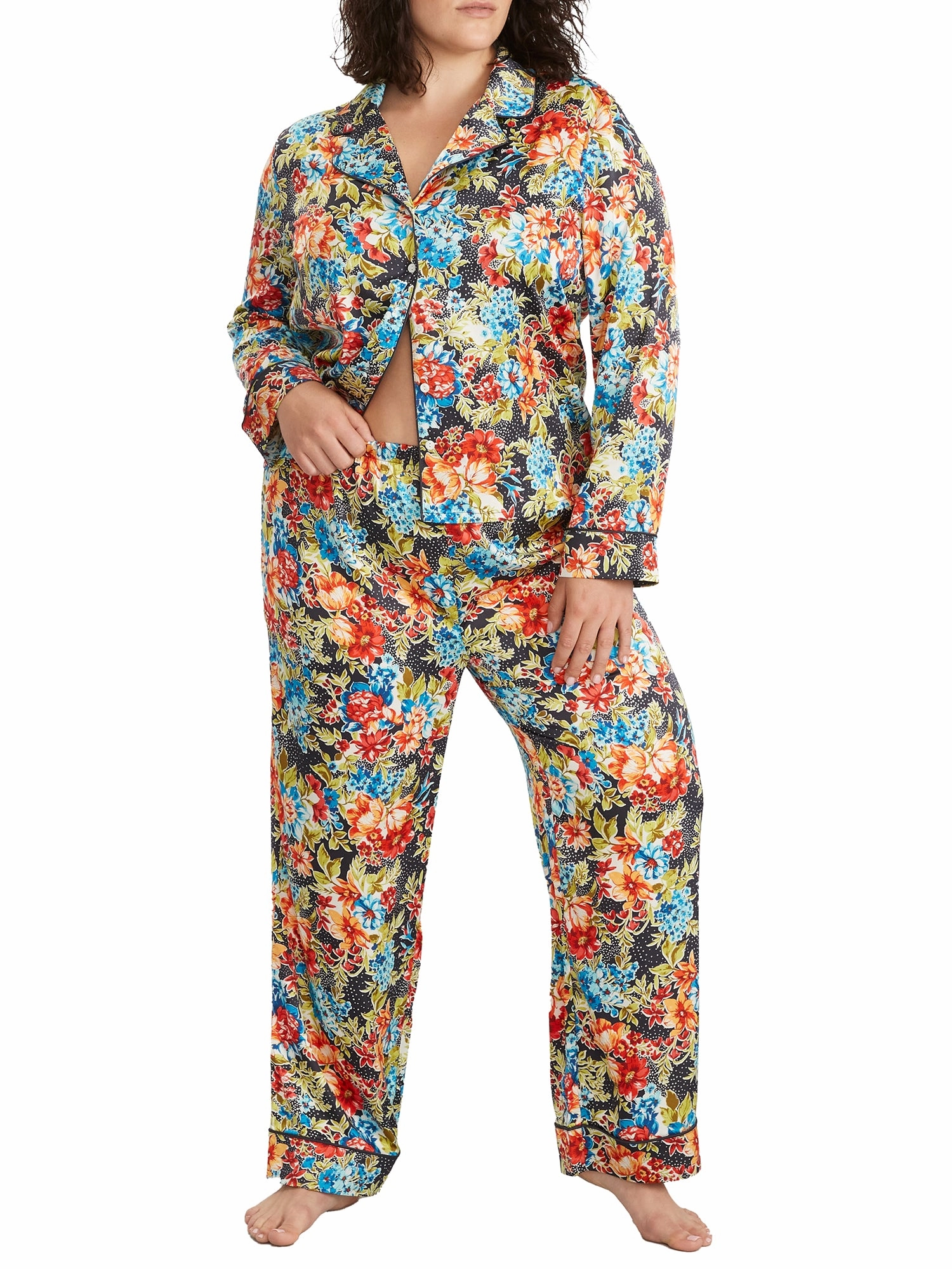 Tear Resistant Knit Bare Women's Washed Satin Pajama Set