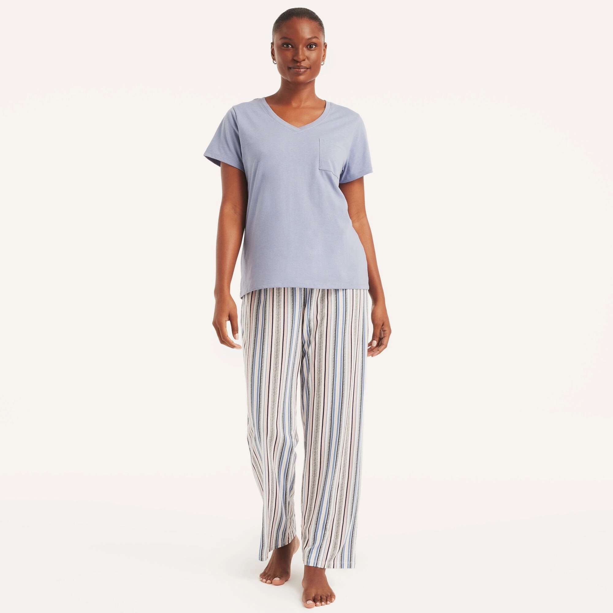 Non Restrictive Fit Odor Resistant Treatment Nautica Womens Striped Pajama Pant Set