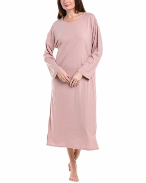 N Natori Night Gown Tencel Blend Ribbed Cuff Ankles