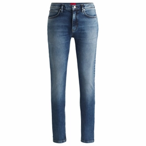 Extra-slim-fit jeans in blue stretch denim Barrel Leg Construction Go-To Garment