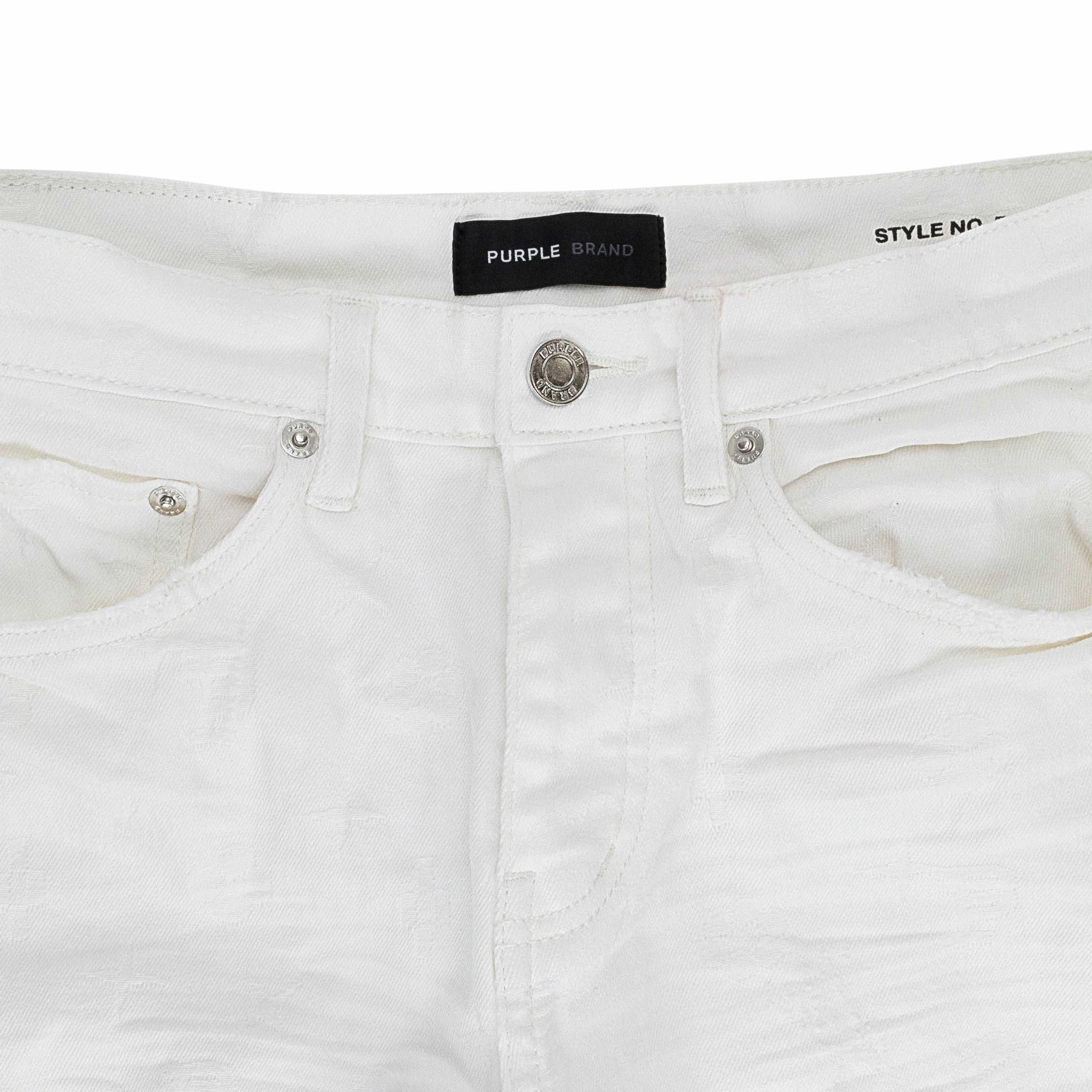 JACQUARD MONOGRAM WHITE SKINNY JEANS Winter Warmth Student Outfit Textured Straight Leg Design