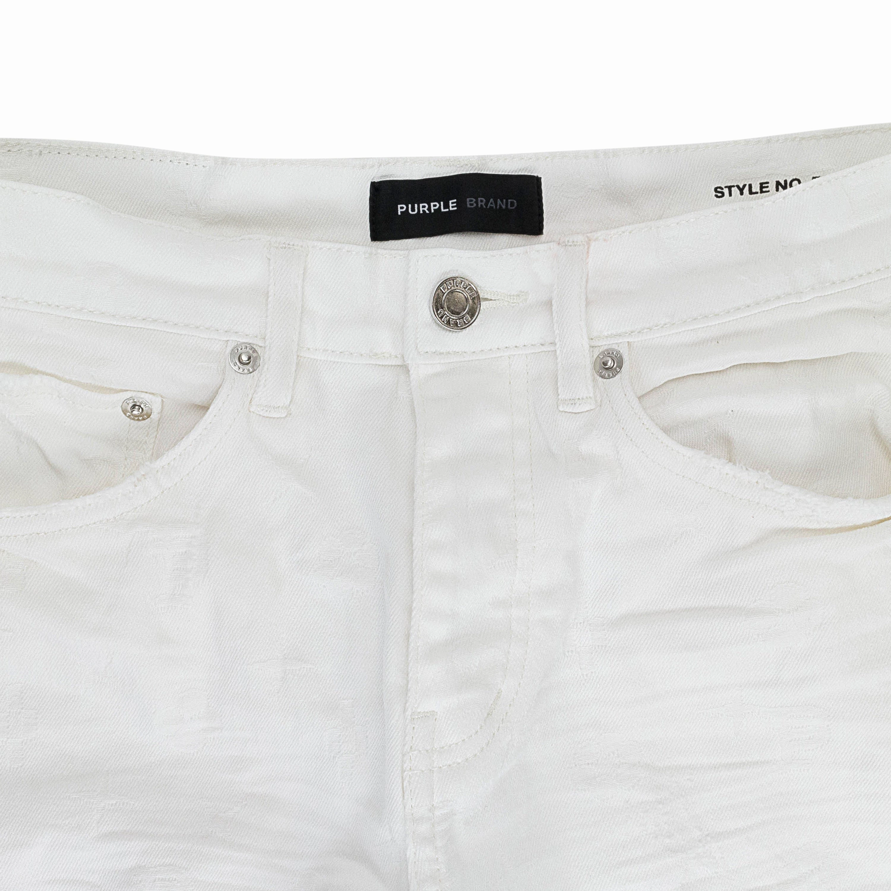 JACQUARD MONOGRAM WHITE SKINNY JEANS Fit For Daily Thermal Regulating Fabric