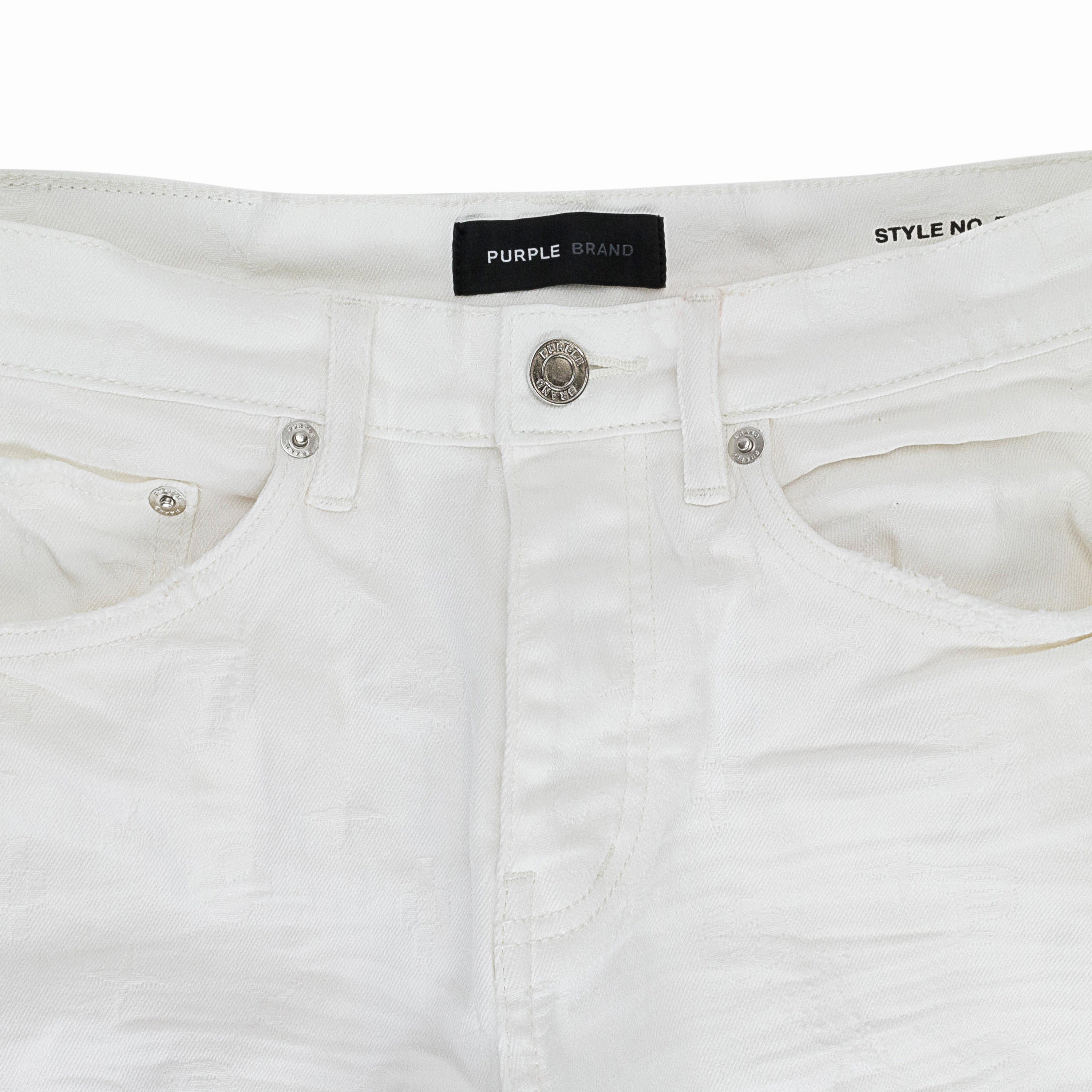 JACQUARD MONOGRAM WHITE SKINNY JEANS High Quality Bold Look Summer Vibes Modern Winter Warmth Loose