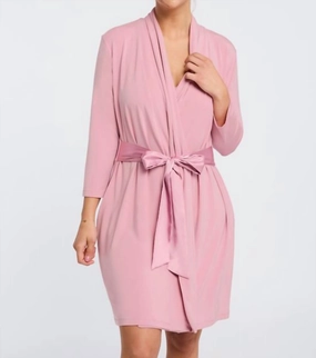 Iconic Robe In Pink Nectar stain resistant coating Lightweight Jersey Knit