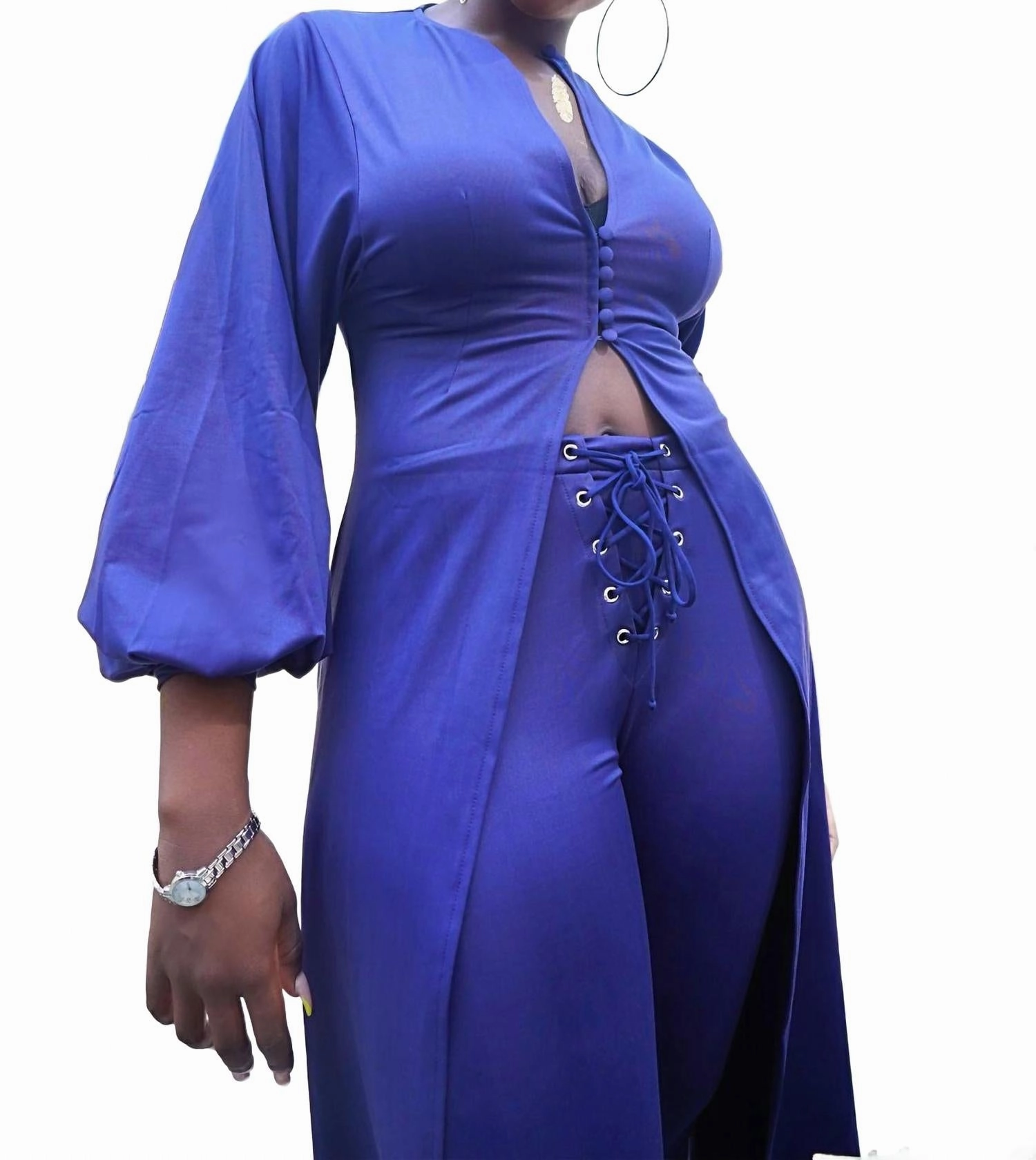 Odor Resistant Treatment Ify Long Sleeve Duster In Royal Blue