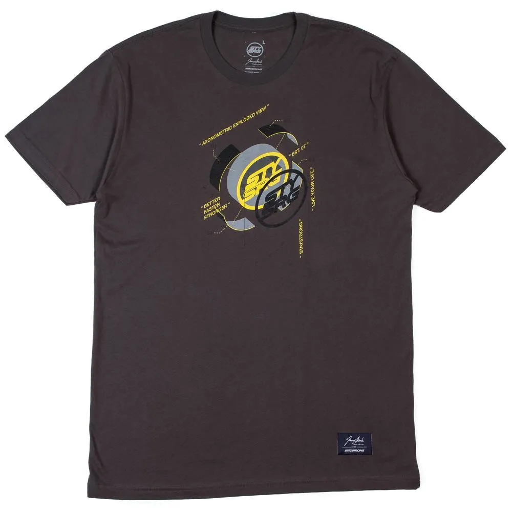 Stay Strong x Jonny Mole Exploded T-shirt - Asphalt MultiPly Fabric Washable