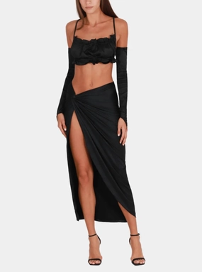 Irina Top & Skirt Set In Caviar Black QuickDry Material