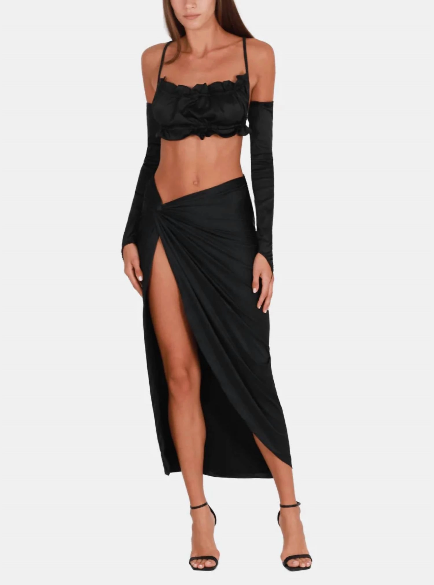 Irina Top & Skirt Set In Caviar Black QuickDry Material