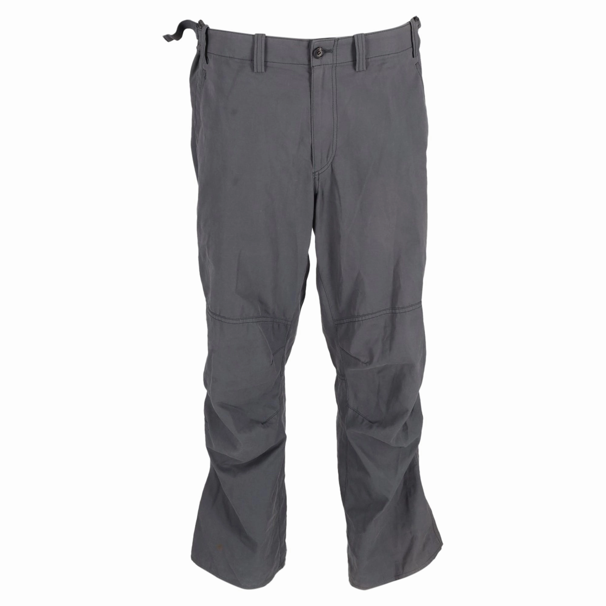 Beach Day Brunch Outfit Elegant Travel Comfort Issey Miyake Straight Leg Pants in Grey Nylon