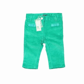 Jacadi Girls Green Corduroy Pants Flexible Comfort Stretch Panels