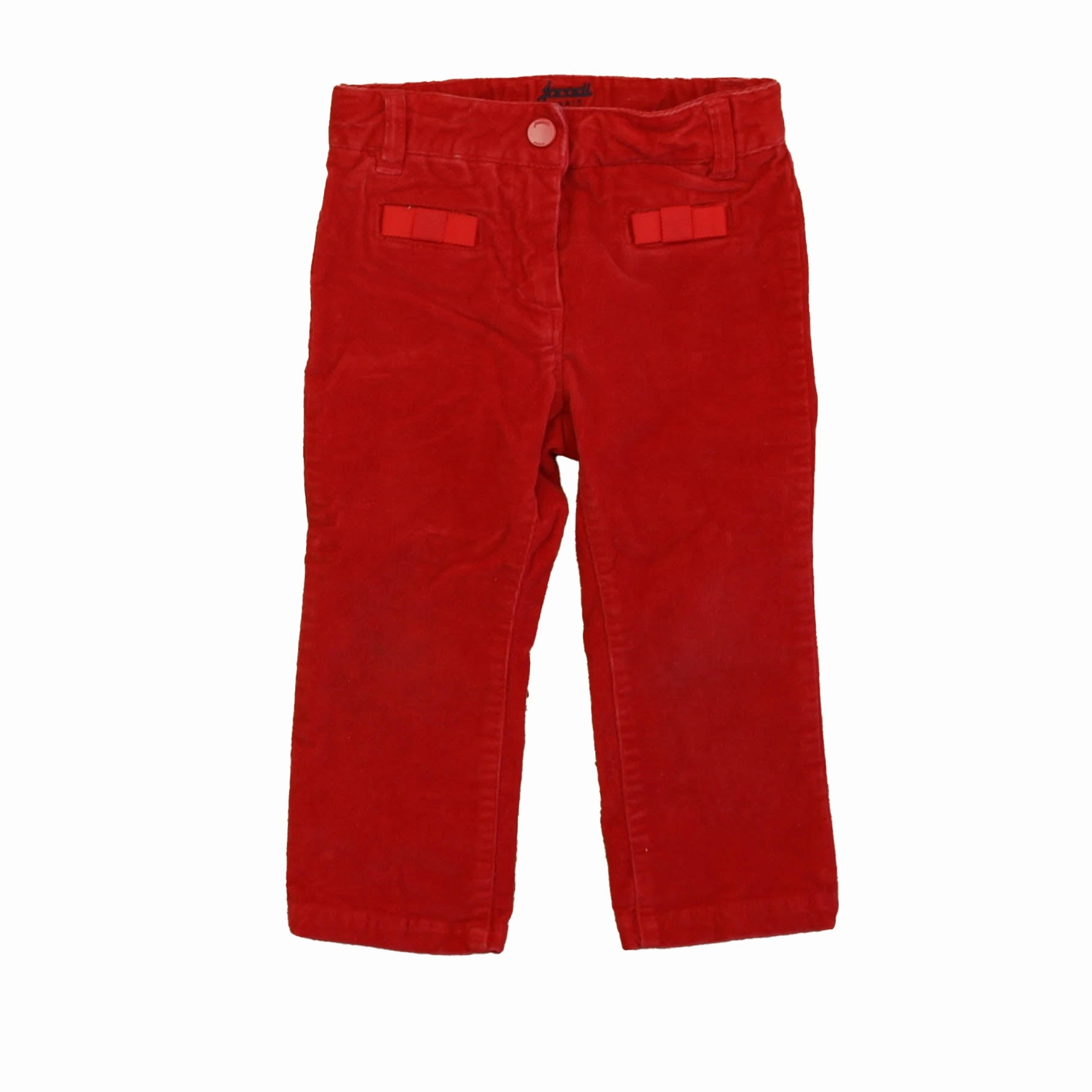 Jacadi Girls Red Corduroy Pants Layer Essential EcoFriendlyDye