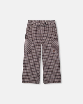 Polished Look Jacquard Knit Flare Pants with Houndstooth Pattern