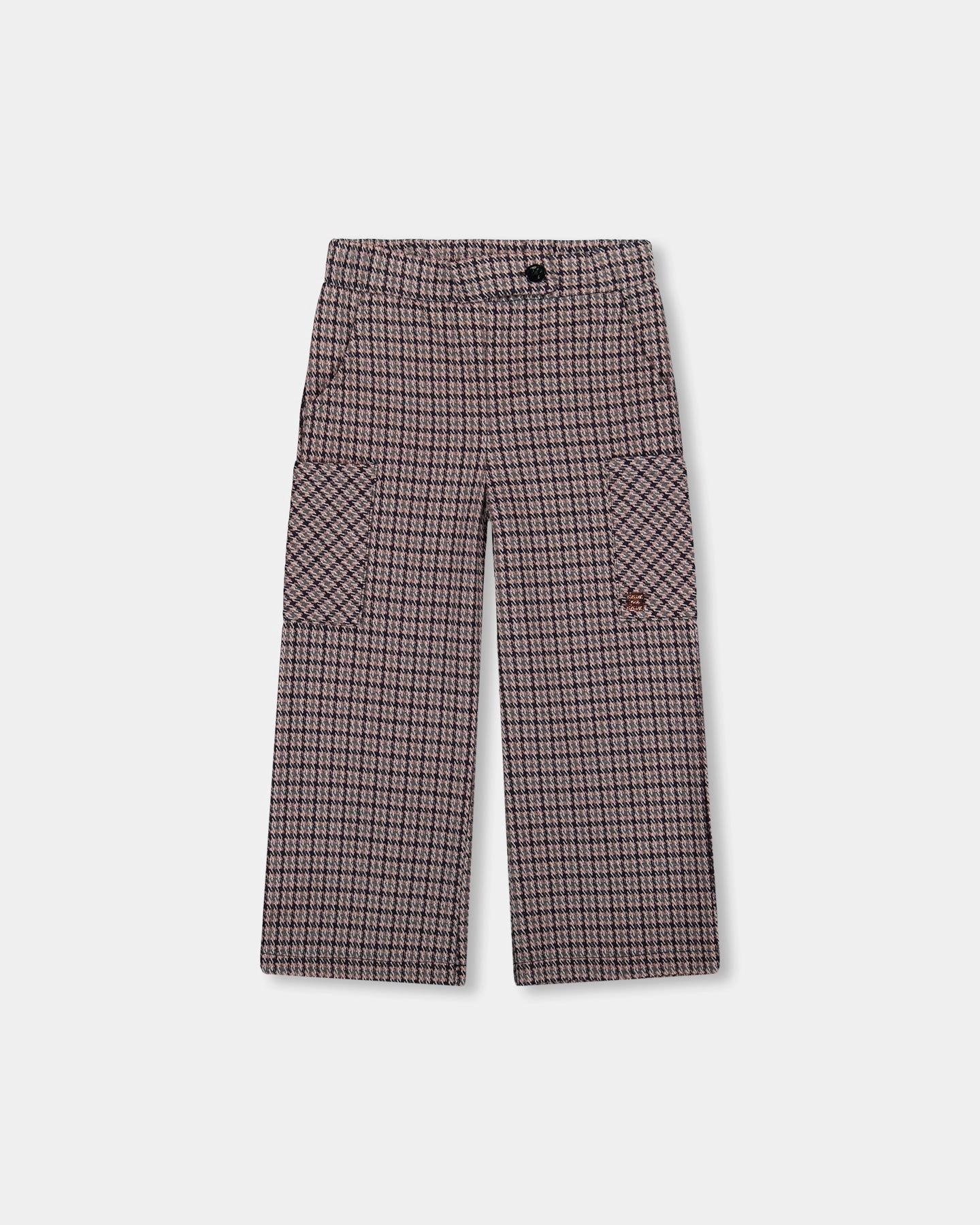 Jacquard Knit Flare Pants with Houndstooth Pattern AntiSnagZippers
