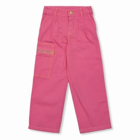 Breathable Lining Quick Release Closure Jacquemus Girls Straight Fit Denim Pants