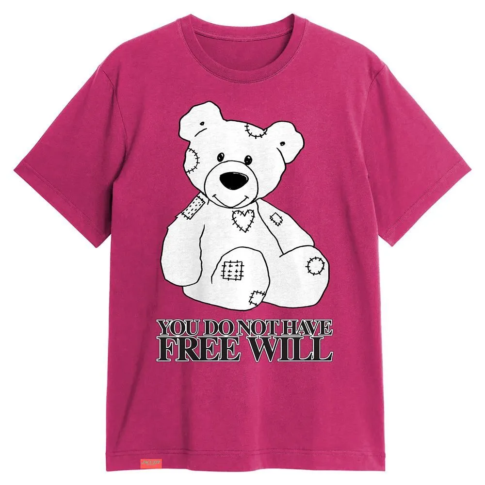 Simple and Chic Fade Resistant Print Jacuzzi Free Will Premium T-shirt - Berry
