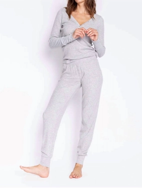 Seamless construction Jam Pant Text Essen In Heather Grey