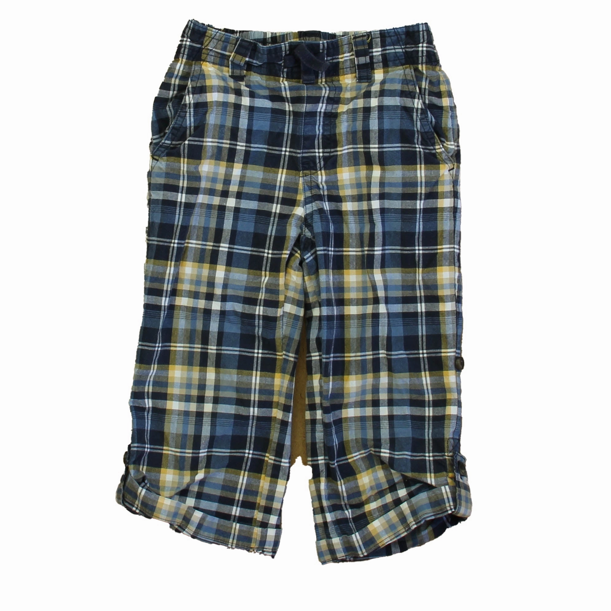 High-waisted fit Tagless Labeling Janie and Jack Boys Blue Plaid Pants
