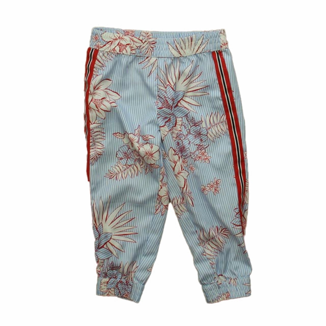 Active Comfort Fit Janie and Jack Girls Blue | White | Red Floral Pants