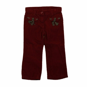 Wide-leg cut Janie and Jack Girls Maroon Corduroy Pants