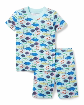Janie and Jack Pajama Layered Texture Drop Shoulder Cut
