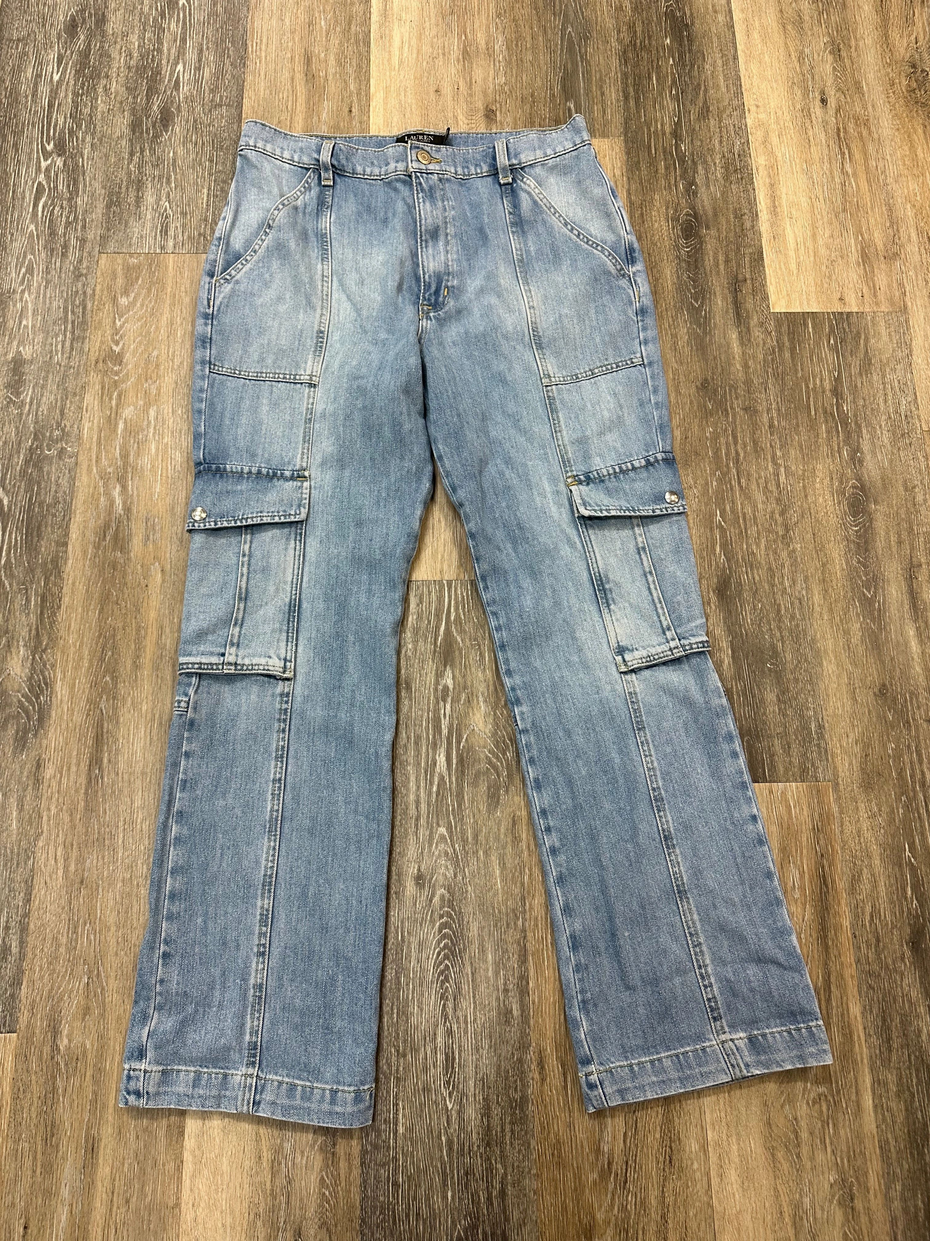 Jeans Boyfriend By Lauren By Ralph Lauren In Blue Denim, Size: 12p Long Sleeve Shirt Unstructured Fit