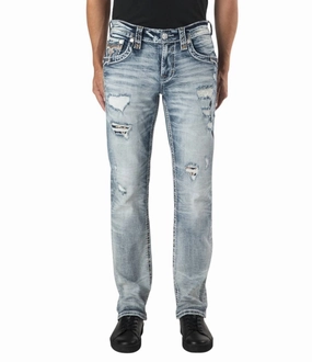 Casual Student Outfit Ultra Basic Jerroll Stackable Straight-Leg Jean - 32" Inseam In Distressed Denim