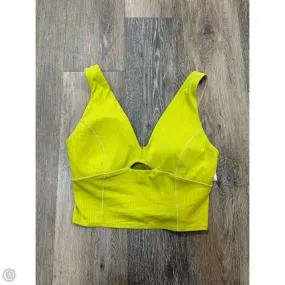 Athletic Tank Top By Lululemon In Yellow, Size: 6 Grid Texture Fabric