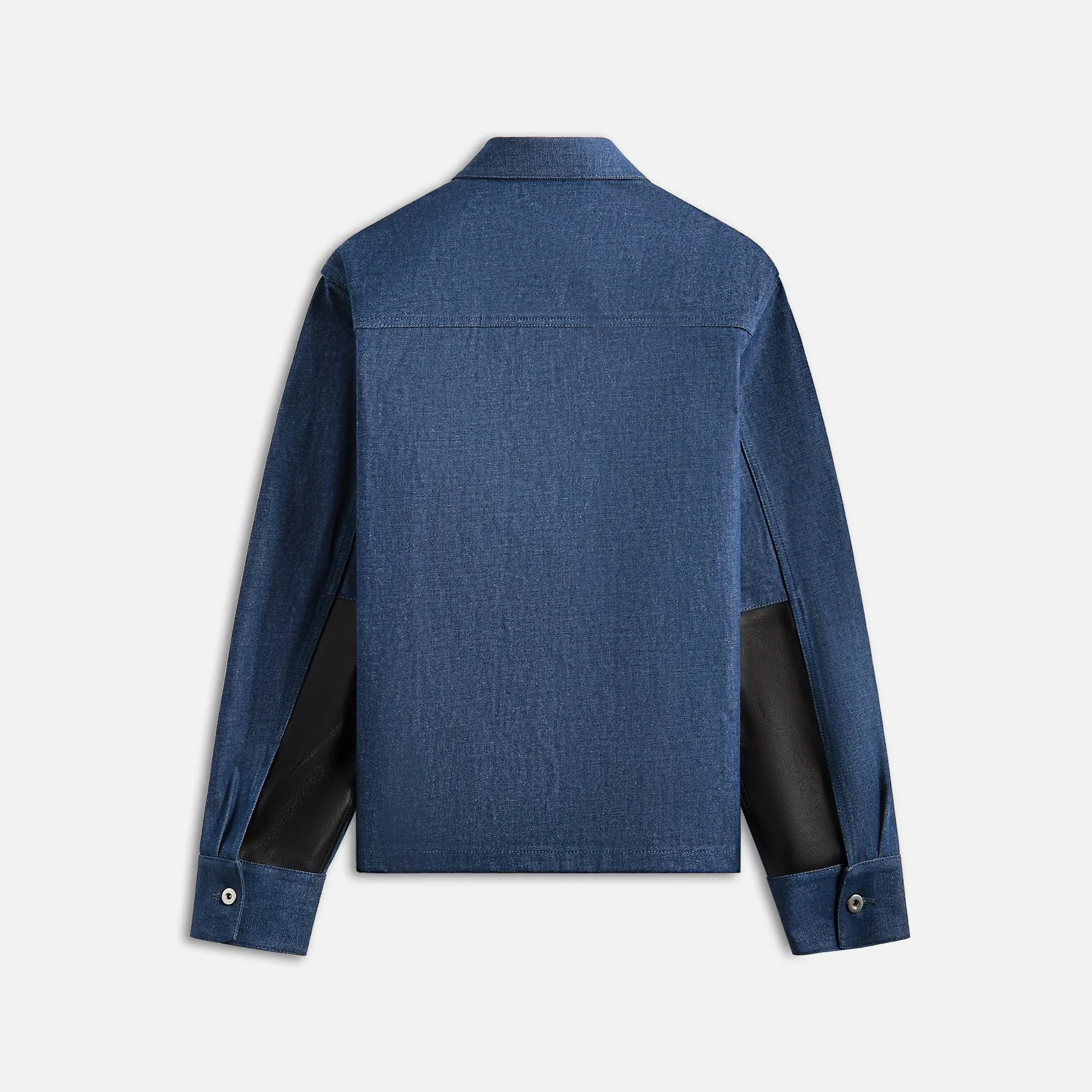 Jil Sander Textured Dry Cotton Denim Shirt - Blue Layered Design