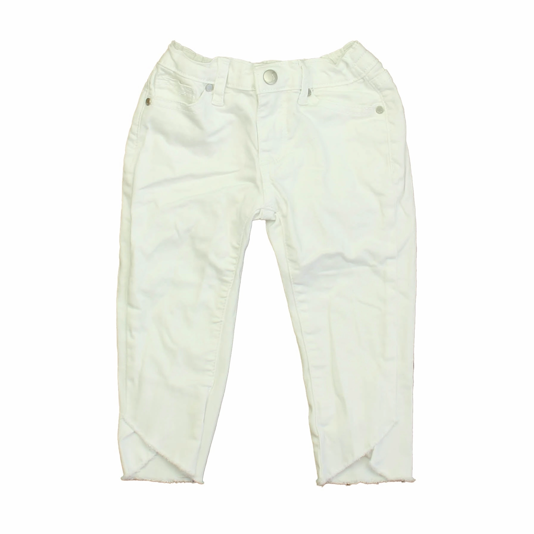 Joe's Girls White Jeans Erasable Logo Patch Workwear