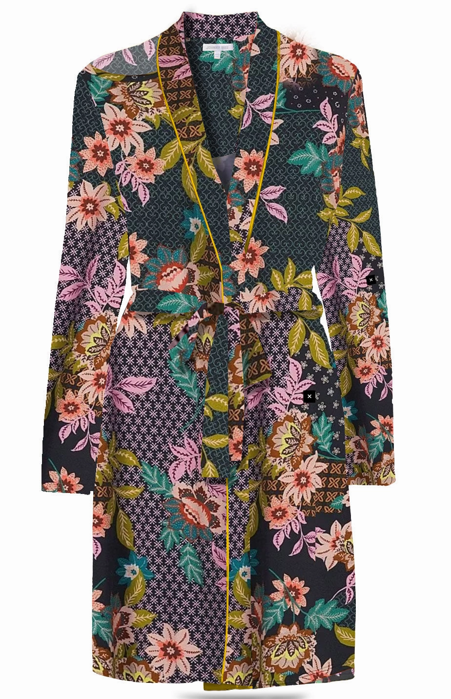 DoubleStitched Hems Johnny Was Women Cotton Modal V-Neck Delfino Sleep Robe Multicolor