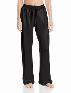 Jolie Satin Pant With Draw String In Black Reinforced Edges