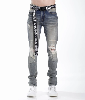 Comfortable Style Strat Super Skinny Fit Jean W/Black Belt In Alloy 2