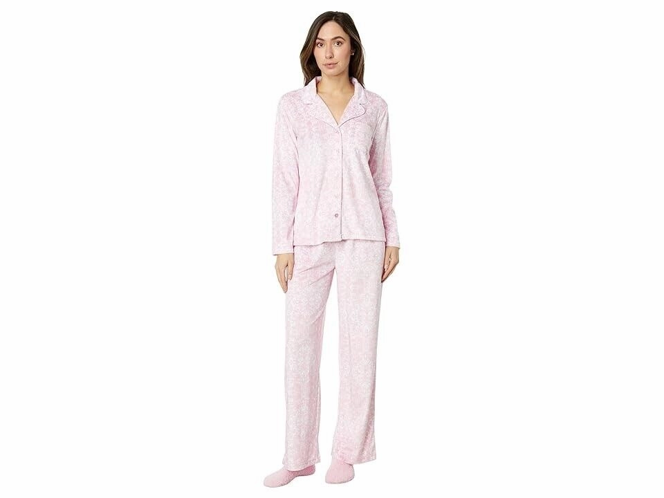 Versatile Styling Karen Neuburger Novelties Minky Women's PXL White Pink Floral Pajama Sets ERK619