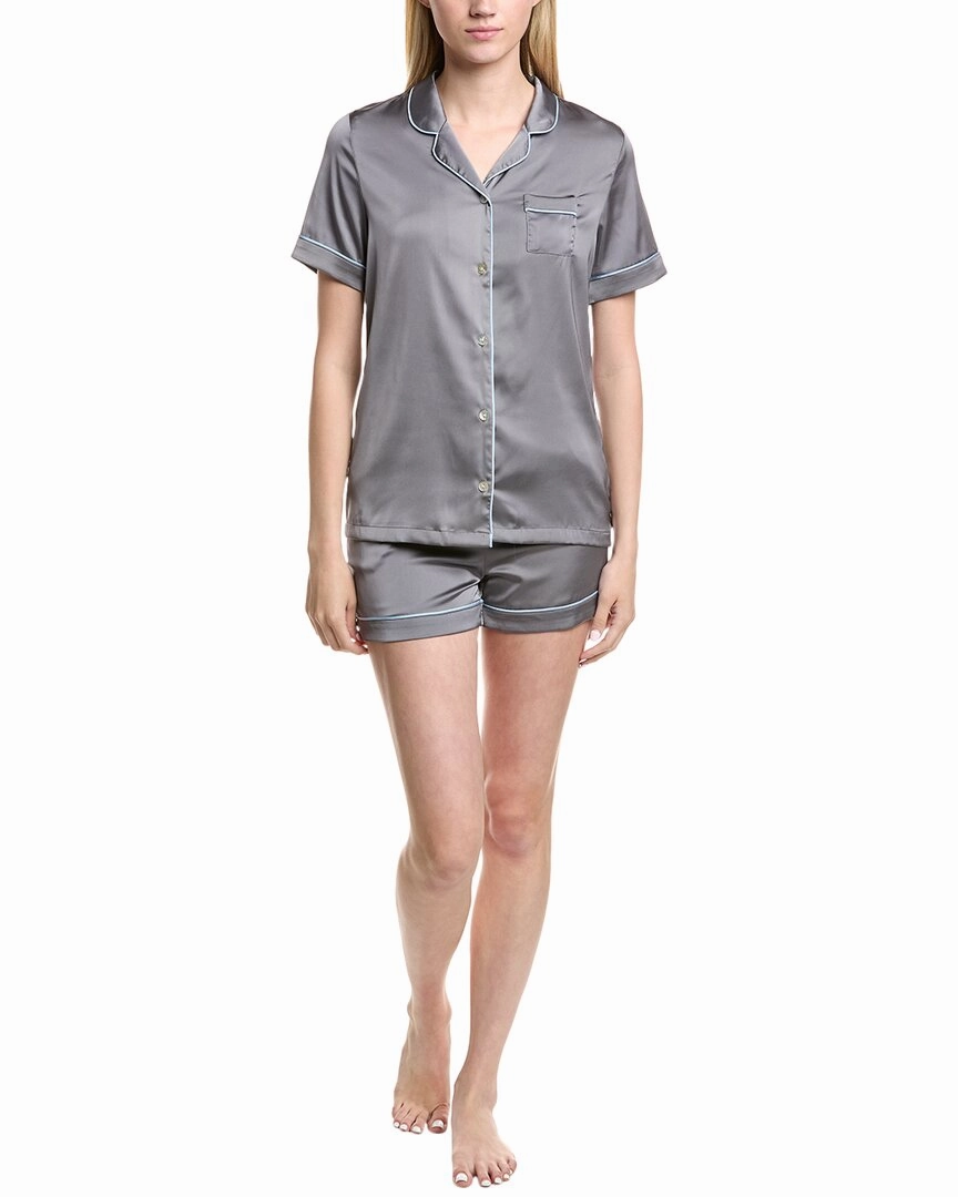 Elasticated Hem AllDay Comfort KatieJnyc 2Pc Olivia Satin Stretch Lounge Set