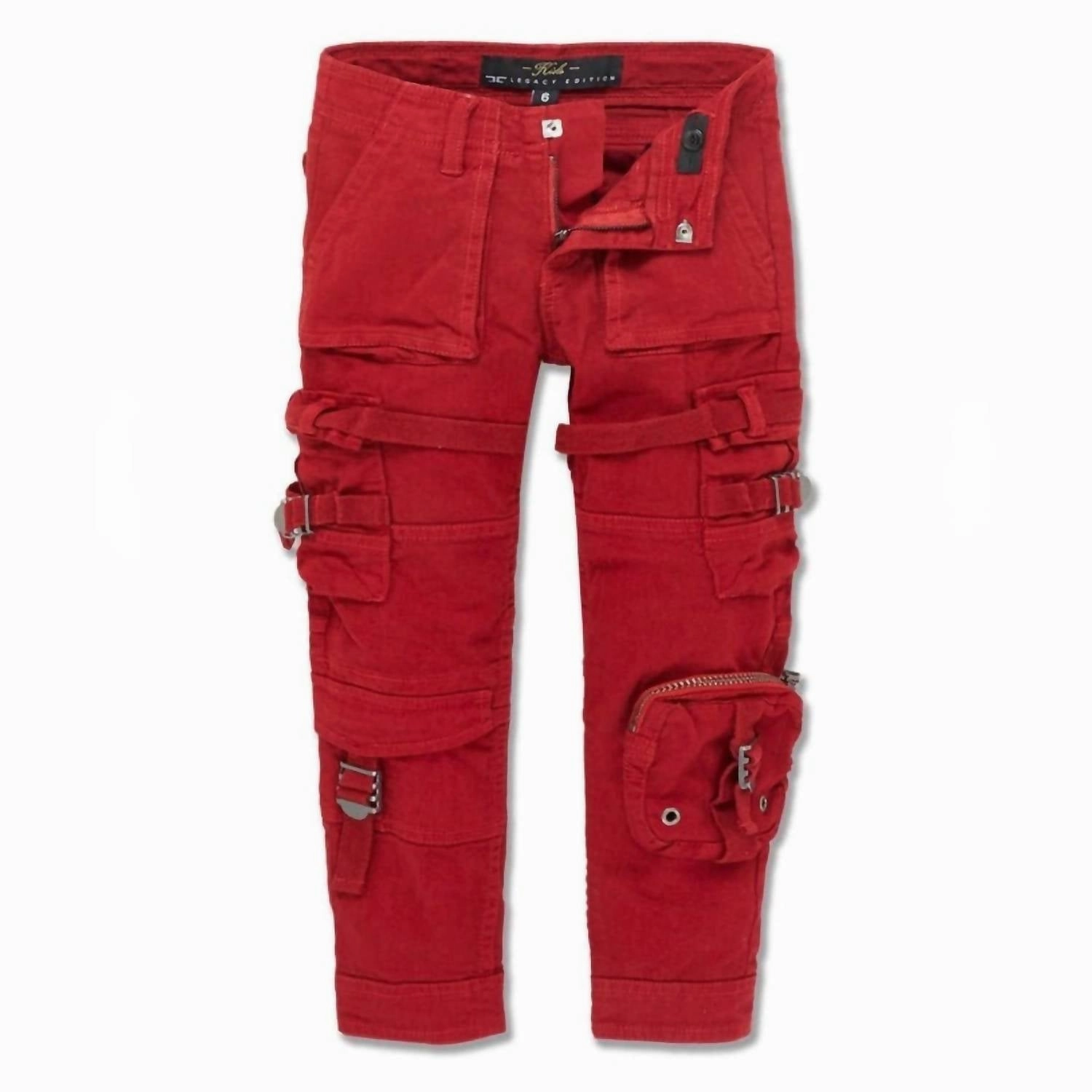 Distressed finish Kid's Cairo Cargo Pant In Red
