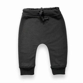 Kid's French Terry Drawstring Pants In Charcoal Active Layer