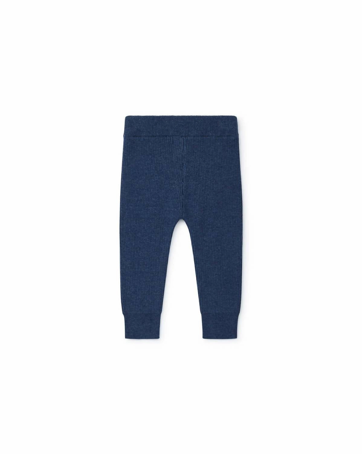 SecureCargoPockets Kid's Knit Leggings In Blue Chine