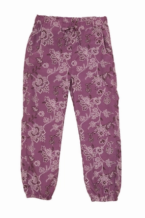 Kid's Meknes Paisley Pants In Burgundy Easy Wear Perfect Movement