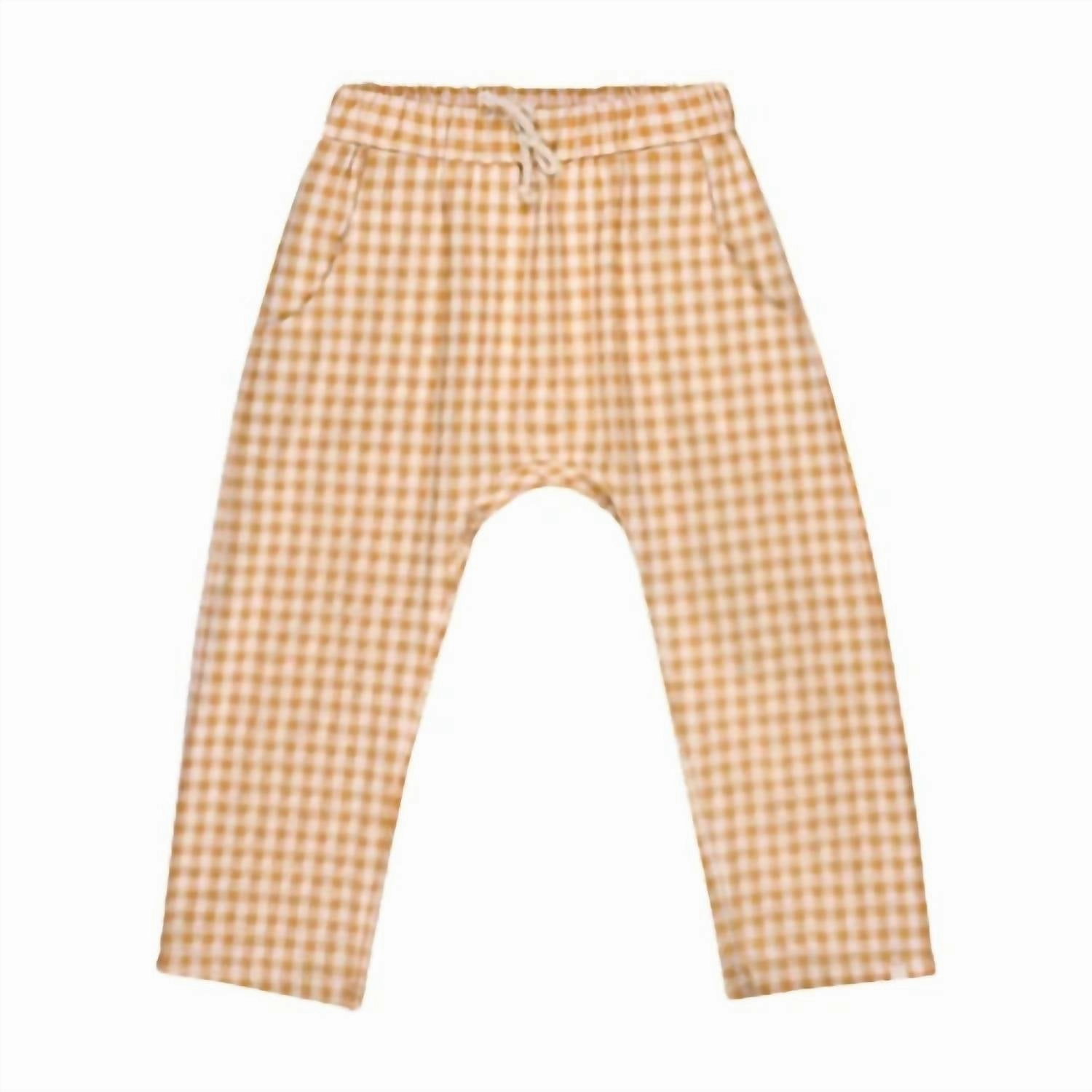 Kid's Olavo Pants In Mustard Stain Resistant Weave Ripped design