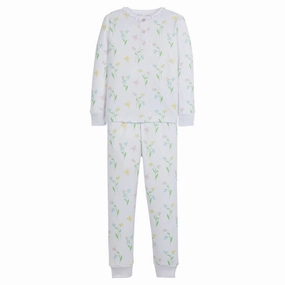 NonIrritating Seam Construction Breathable fabric Kids' Printed Pajamas In Butterfly Garden