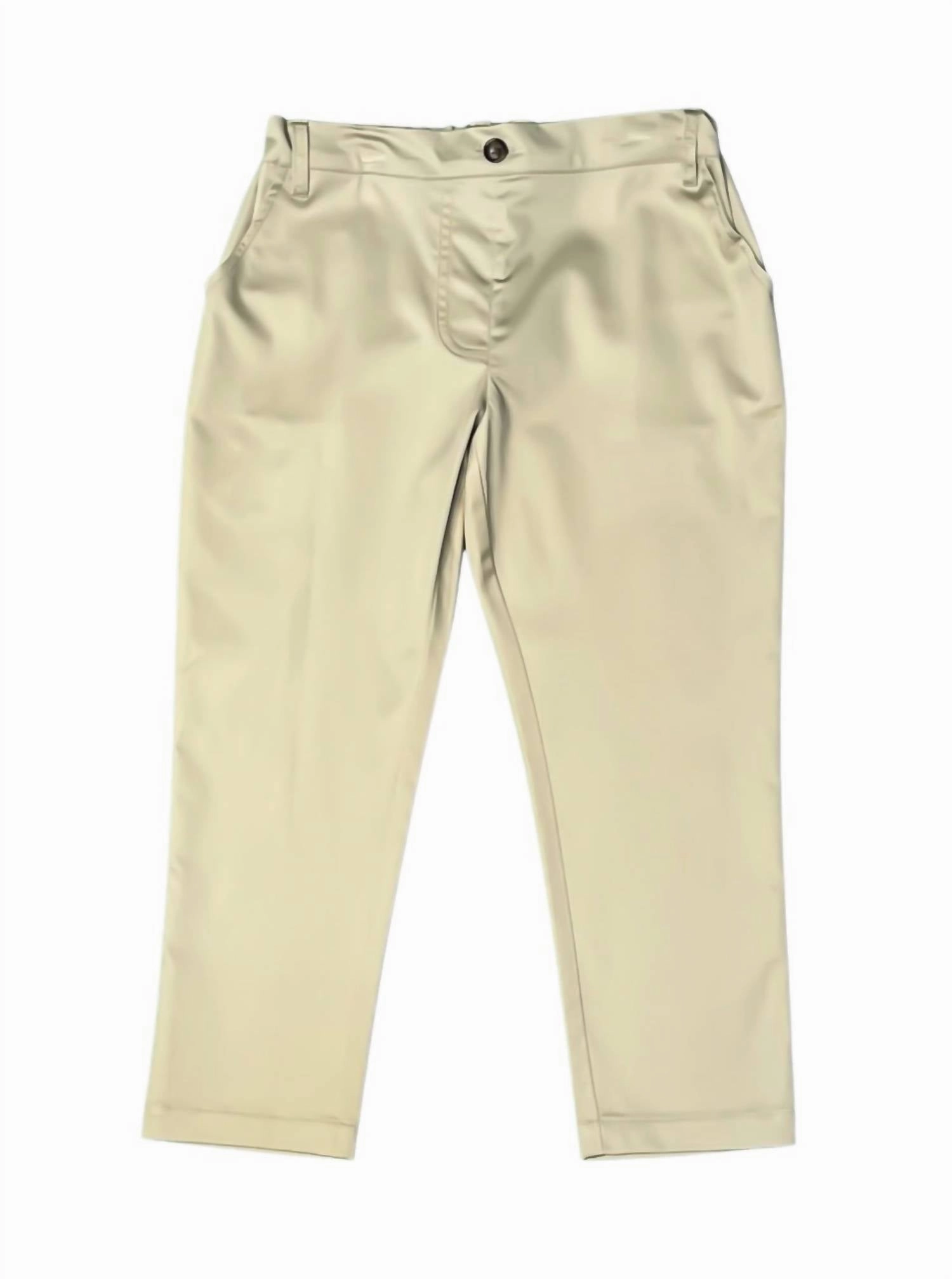 Kids Ponce Performance Pants In Beige Versatile Waist Solid shade